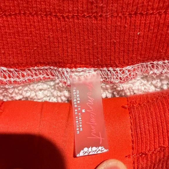 Free People Cozy White and Red Joggers Size M - Picture 5 of 7